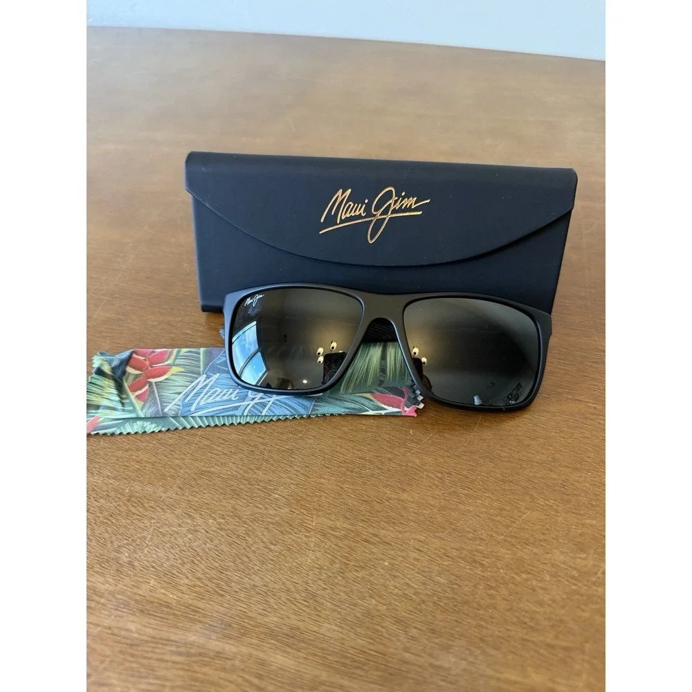 Maui Jim Lehopulu 58mm Matte Black Polarized Sunglasses MJ0598S-001 NEW $279